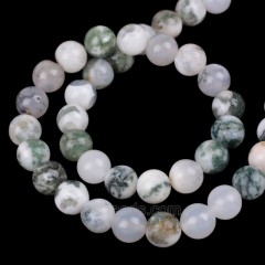 Tree Agate Smooth Rounds, Approx 4-12mm, 38cm/strand