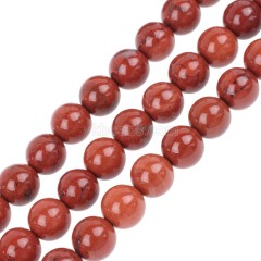 B Grade Red Jasper Smooth Rounds, Approx 4-10mm, 38cm/strand