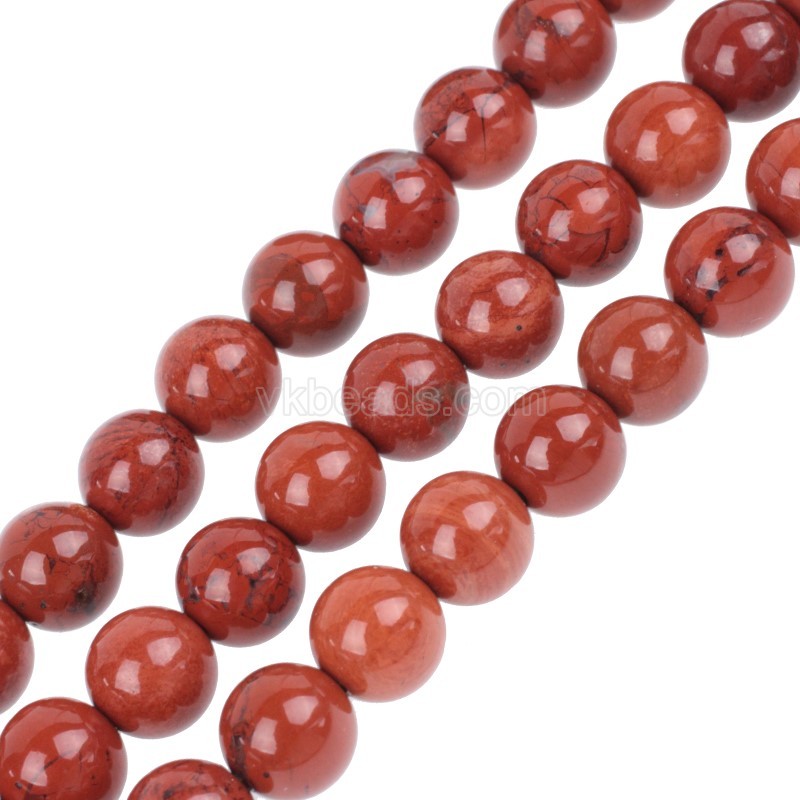 B Grade Red Jasper Smooth Rounds, Approx 4-10mm, 38cm/strand