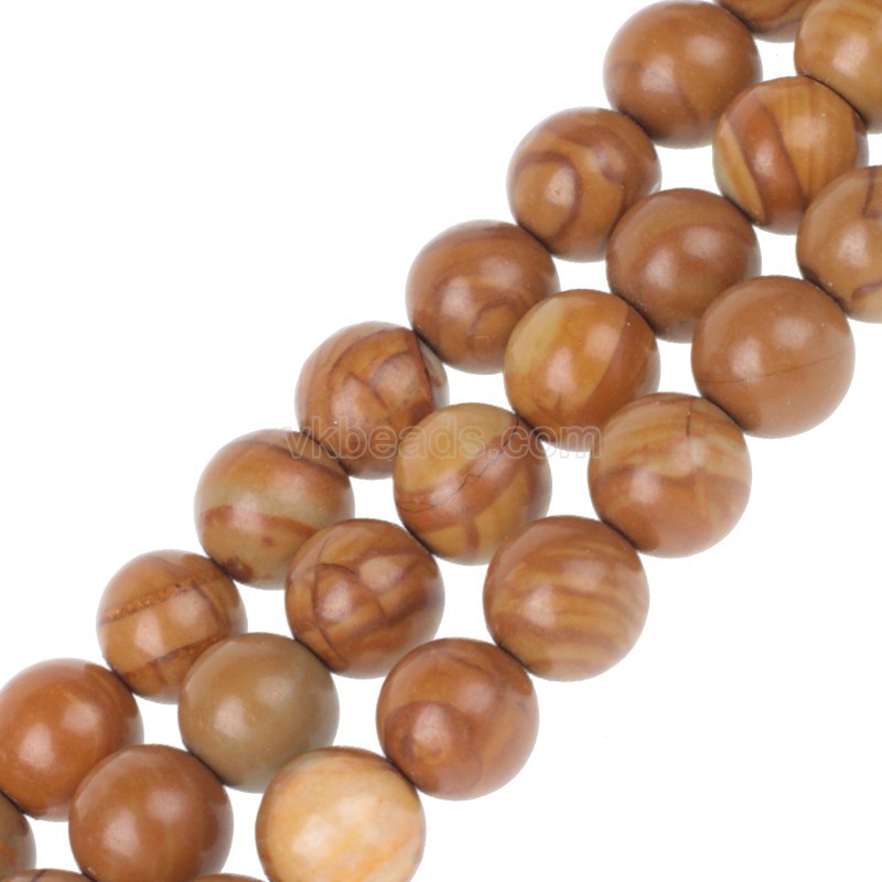 Yellow Wood Grain Stone Smooth Rounds, Approx  4-14mm, 38cm/strand