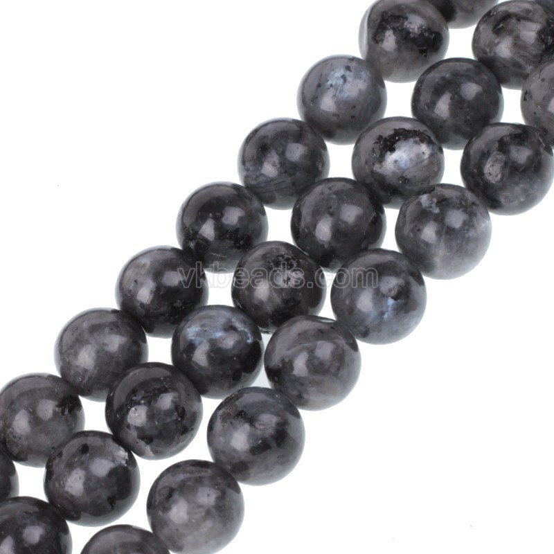 Larvikite Smooth Rounds, Approx  4-12mm, 38cm/strand