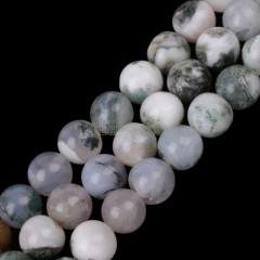 Tree Agate Smooth Rounds, Approx 4-12mm, 38cm/strand