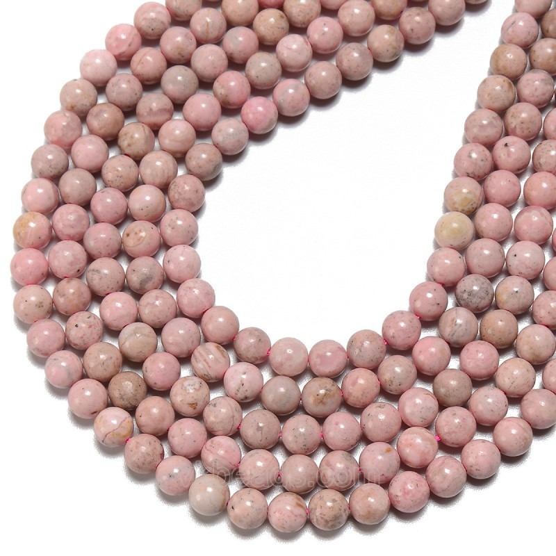 Rhodochrosite Smooth Rounds, Approx 6-8mm, 38cm/strand