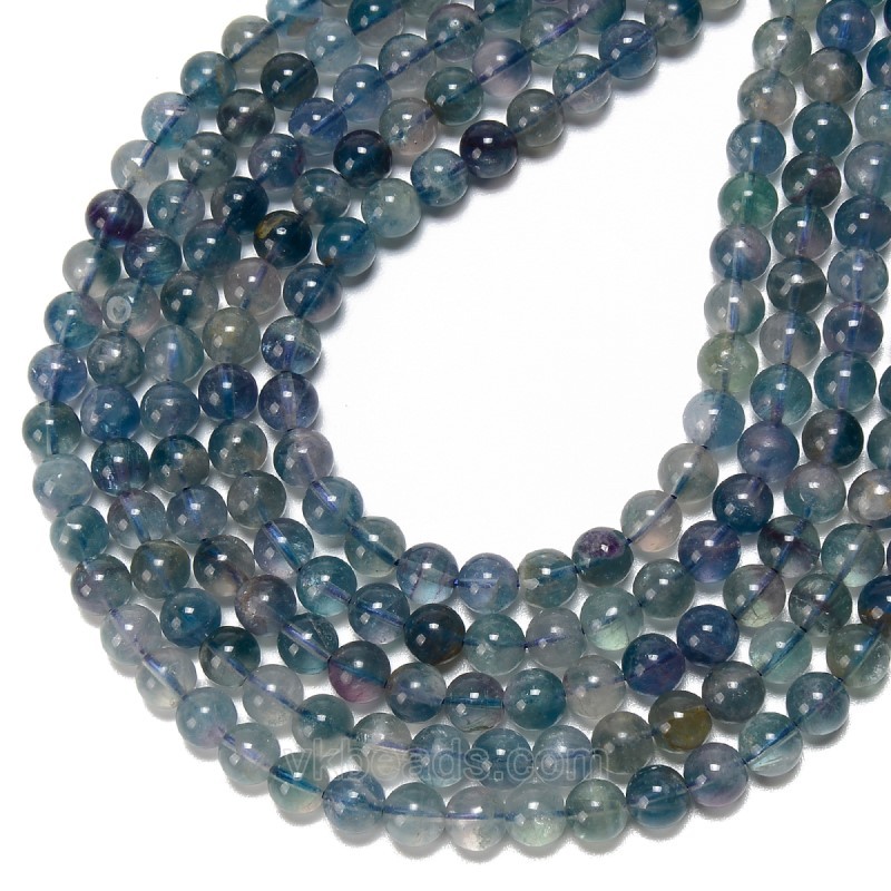 Blue Fluorite Smooth Rounds, Approx 6-10mm, 38cm/strand