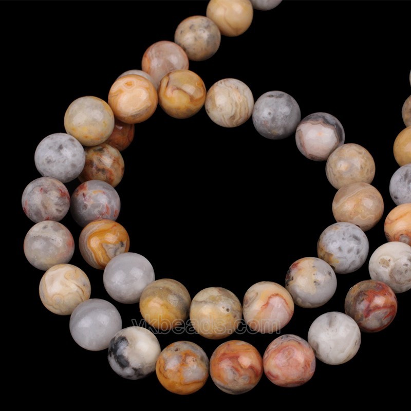 Crazy Agate Smooth Rounds, Approx 4-12mm, 38cm/strand