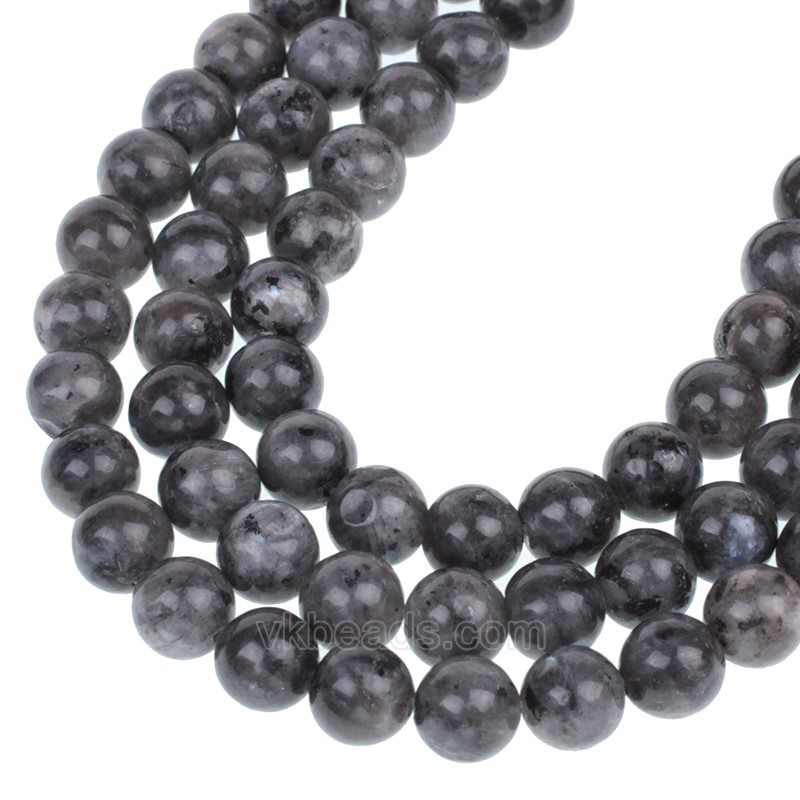 Larvikite Smooth Rounds, Approx  4-12mm, 38cm/strand