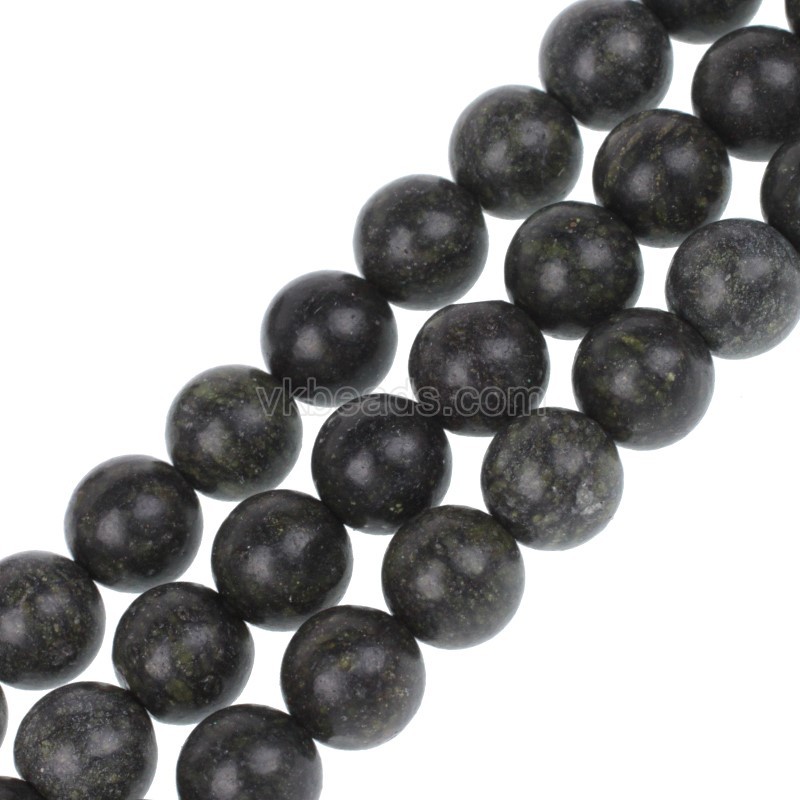Green Lace Stone Smooth Rounds, Approx  4-14mm, 38cm/strand