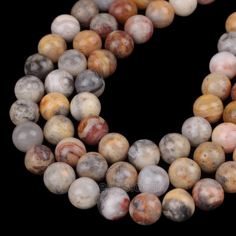 Crazy Agate Smooth Rounds, Approx 4-12mm, 38cm/strand