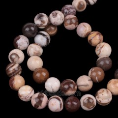 Australian Zebra Stone Smooth Rounds, Approx 4-12mm, 38cm/strand