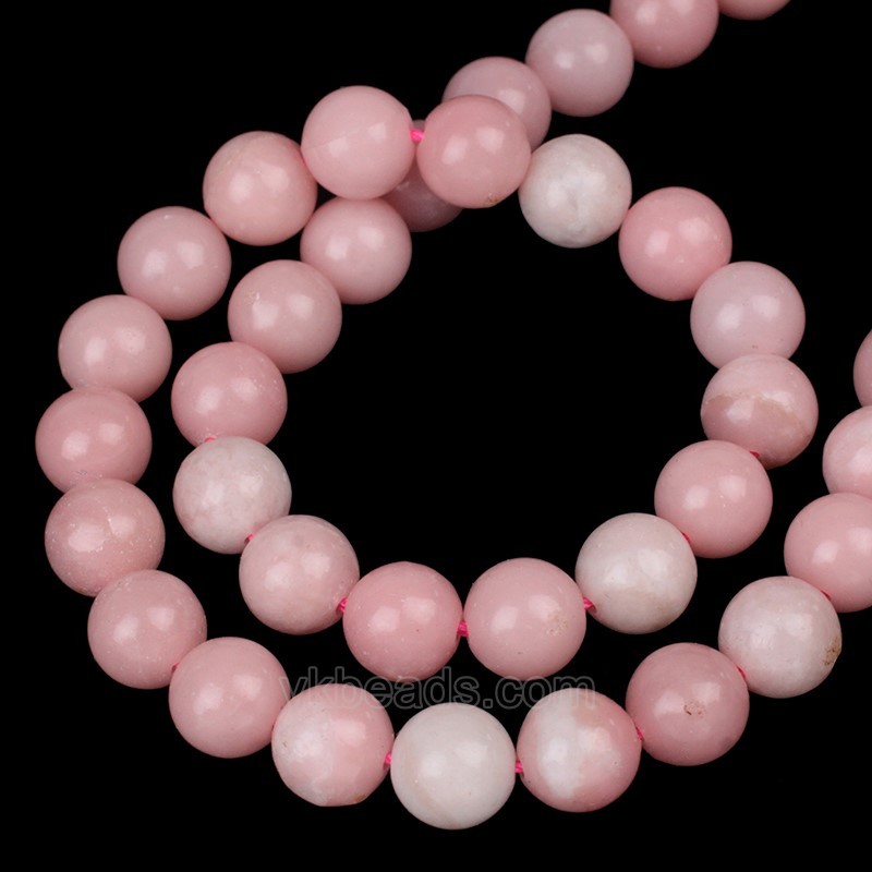 Pink Opal Color Jasper Smooth Rounds, Approx 4-12mm, 38cm/strand