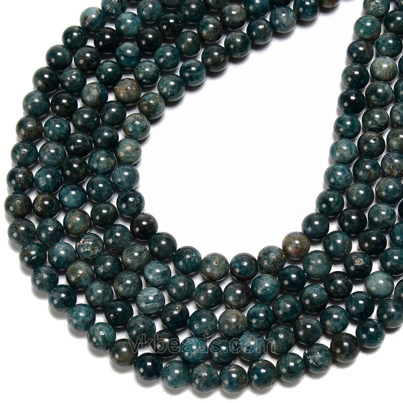 Green Apatite Smooth Rounds, Approx 6-10mm, 38cm/strand