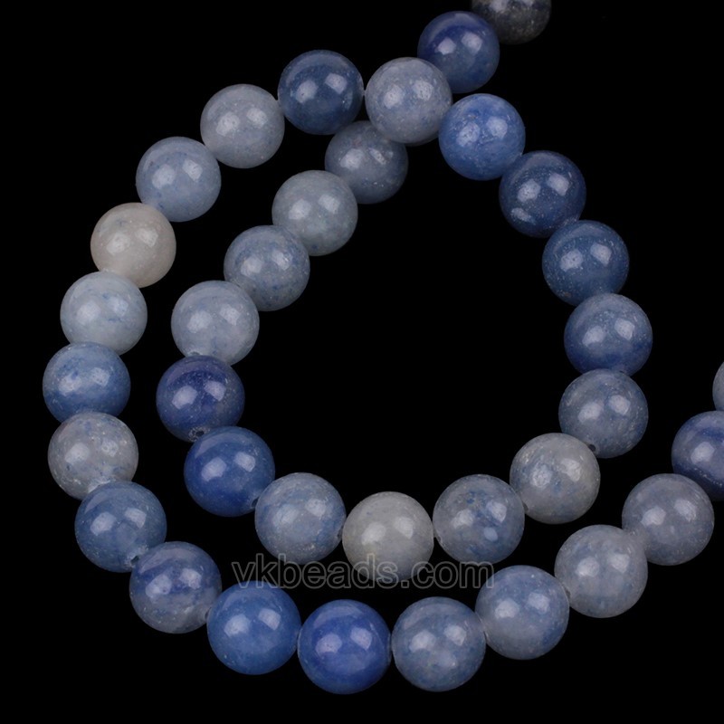 Blue Aventurine Smooth Rounds, Approx 4-12mm, 38cm/strand