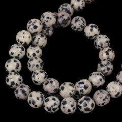 Dalmatian Jasper Smooth Rounds, Approx 4-14mm, 38cm/strand