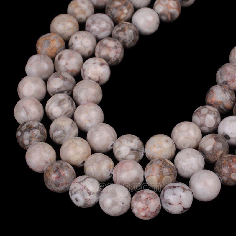 Grey Jasper Smooth Rounds, Approx  4-10mm, 38cm/strand