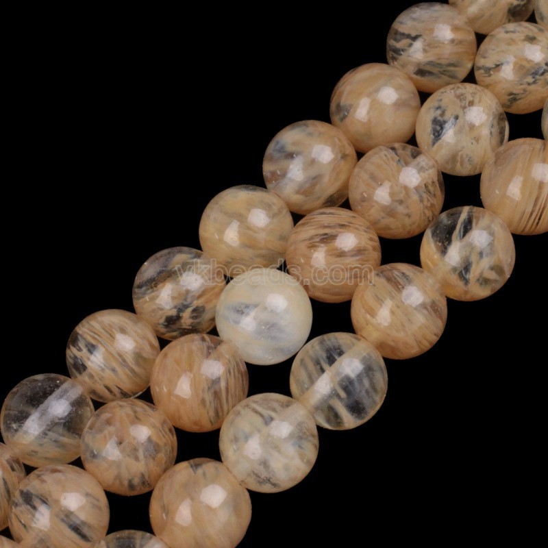 Light Yellow Watermelon Quartz Smooth Rounds, Approx 4-12mm, 38cm/strand