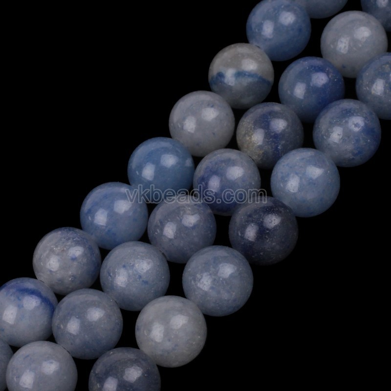 Blue Aventurine Smooth Rounds, Approx 4-12mm, 38cm/strand