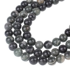 Green Wood Grain Jasper Smooth Rounds, Approx 6-10mm, 38cm/strand
