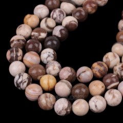 Australian Zebra Stone Smooth Rounds, Approx 4-12mm, 38cm/strand