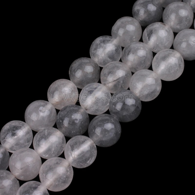Cloud Quartz Smooth Rounds, Approx 4-12mm, 38cm/strand