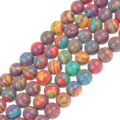 Rainbow Color( More Green) Synthetic Malachite Smooth Rounds, Approx 4-12mm, 38cm/strand