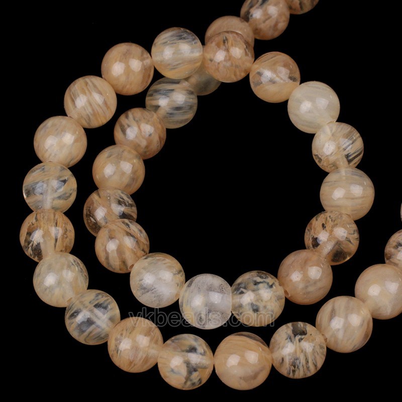 Light Yellow Watermelon Quartz Smooth Rounds, Approx 4-12mm, 38cm/strand