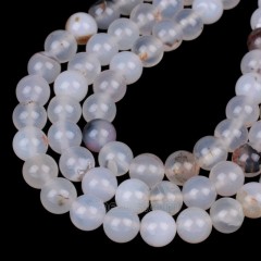 China Fancy White Agate Smooth Rounds, Approx  4-12mm, 38cm/strand
