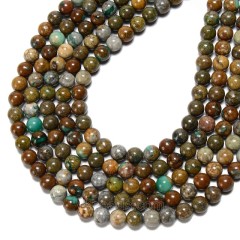 Natural Dioptase Smooth Rounds, Approx 4-12mm, 38cm/strand