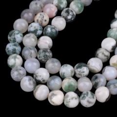 Tree Agate Smooth Rounds, Approx 4-12mm, 38cm/strand