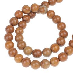 Yellow Wood Grain Stone Smooth Rounds, Approx  4-14mm, 38cm/strand