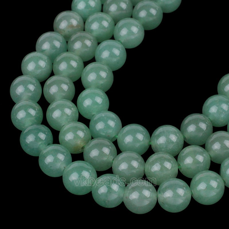 Green Aventurine Smooth Rounds, Approx 4-16mm, 38cm/strand