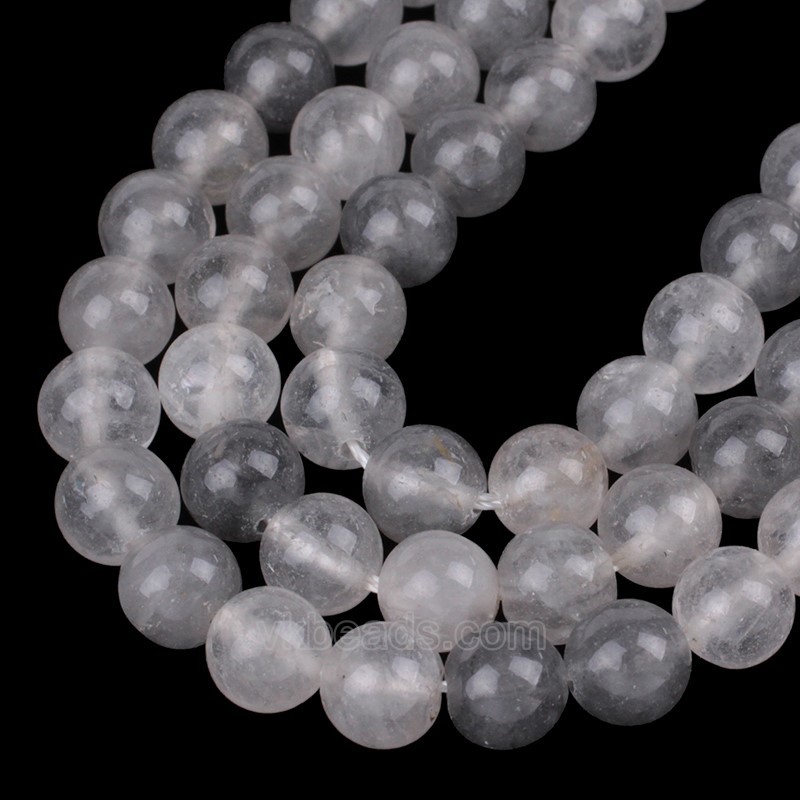 Cloud Quartz Smooth Rounds, Approx 4-12mm, 38cm/strand