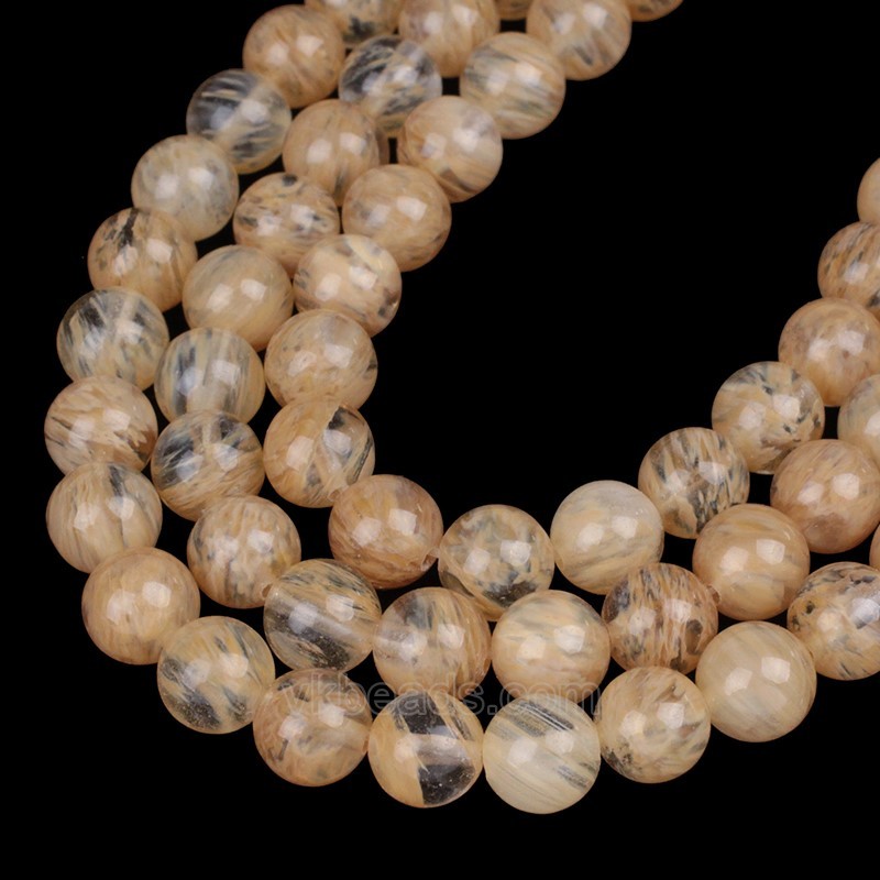 Light Yellow Watermelon Quartz Smooth Rounds, Approx 4-12mm, 38cm/strand