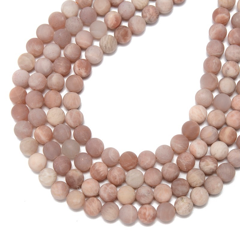 B Grade Sunstone Matte Round, Approx 6-10mm, 38cm/strand