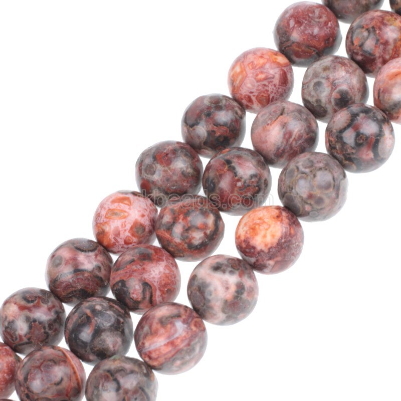 Pink Leopard Skin Stone Smooth Rounds, Approx  4-12mm, 38cm/strand