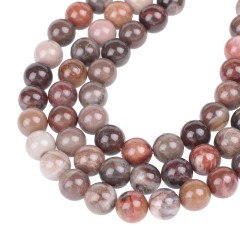 Petrified Wood Jasper Smooth Rounds, Approx  4-12mm, 38cm/strand