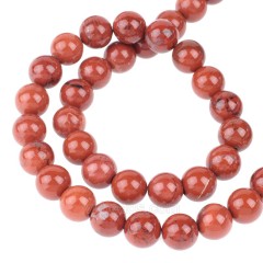 B Grade Red Jasper Smooth Rounds, Approx 4-10mm, 38cm/strand
