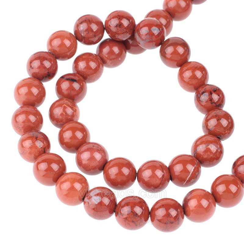 B Grade Red Jasper Smooth Rounds, Approx 4-10mm, 38cm/strand