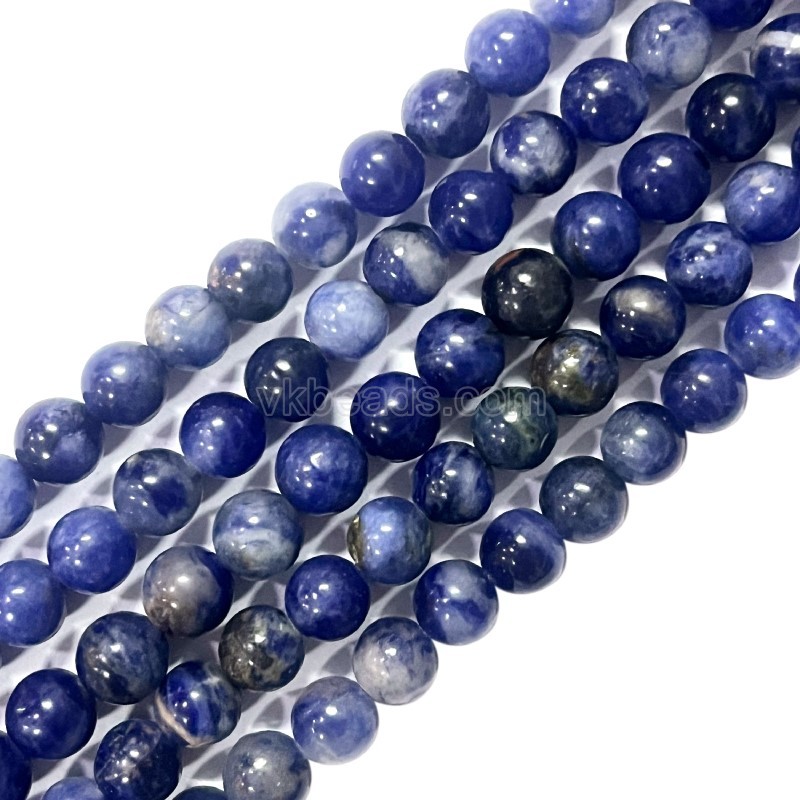 A Grade Sodalite Smooth Rounds, Approx  4-14mm, 38cm/strand
