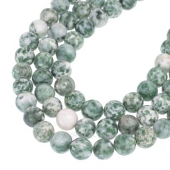 Green Spot Jasper Smooth Rounds, Approx  4-12mm, 38cm/strand