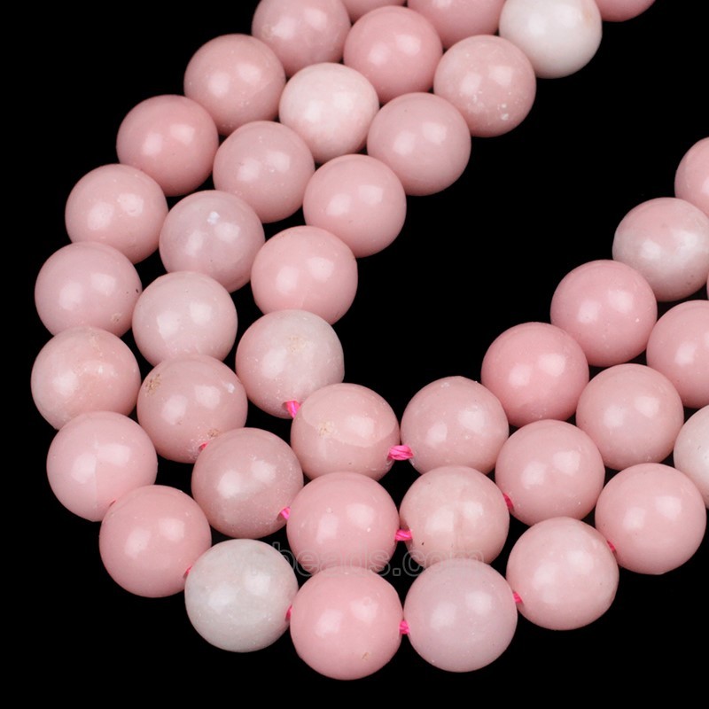 Pink Opal Color Jasper Smooth Rounds, Approx 4-12mm, 38cm/strand
