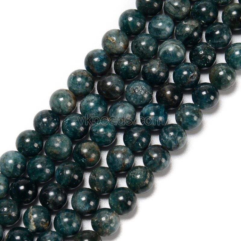 Green Apatite Smooth Rounds, Approx 6-10mm, 38cm/strand