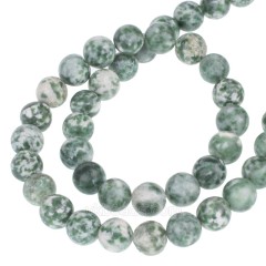 Green Spot Jasper Smooth Rounds, Approx  4-12mm, 38cm/strand