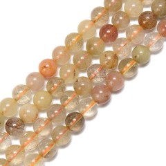 Multicolor Rutilated Quartz Smooth Rounds, Approx 4-8mm, 38cm/strand