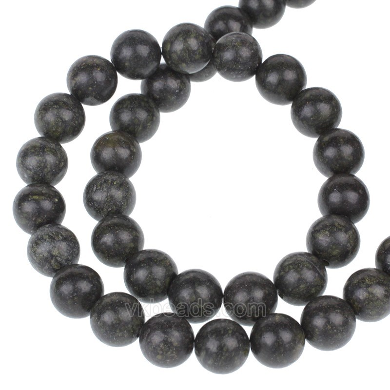 Green Lace Stone Smooth Rounds, Approx  4-14mm, 38cm/strand