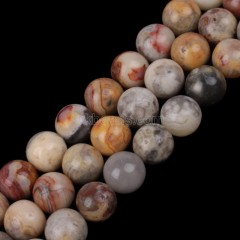Crazy Agate Smooth Rounds, Approx 4-12mm, 38cm/strand