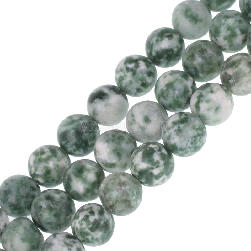 Green Spot Jasper Smooth Rounds, Approx  4-12mm, 38cm/strand