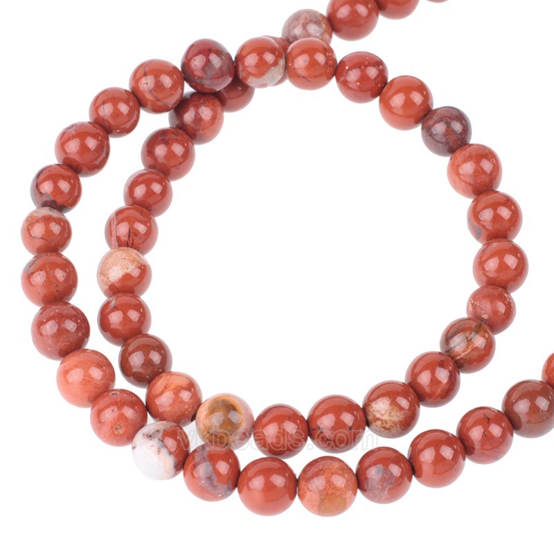 C Grade Red Jasper Smooth Rounds, Approx 6-10mm, 38cm/strand