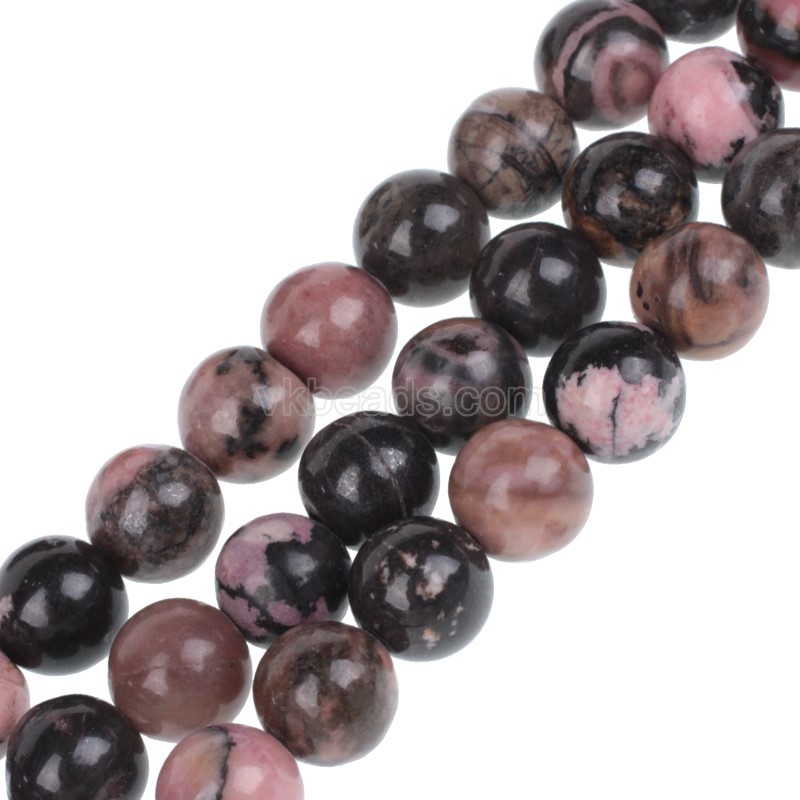 Rhodonite Smooth Rounds, Approx  4-12mm, 38cm/strand