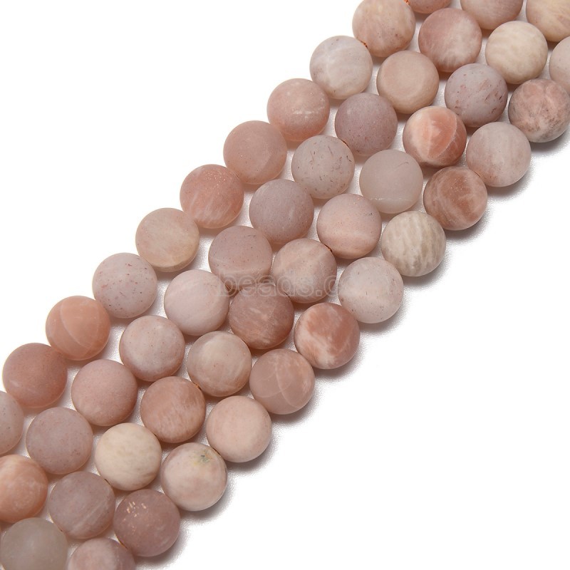 B Grade Sunstone Matte Round, Approx 6-10mm, 38cm/strand