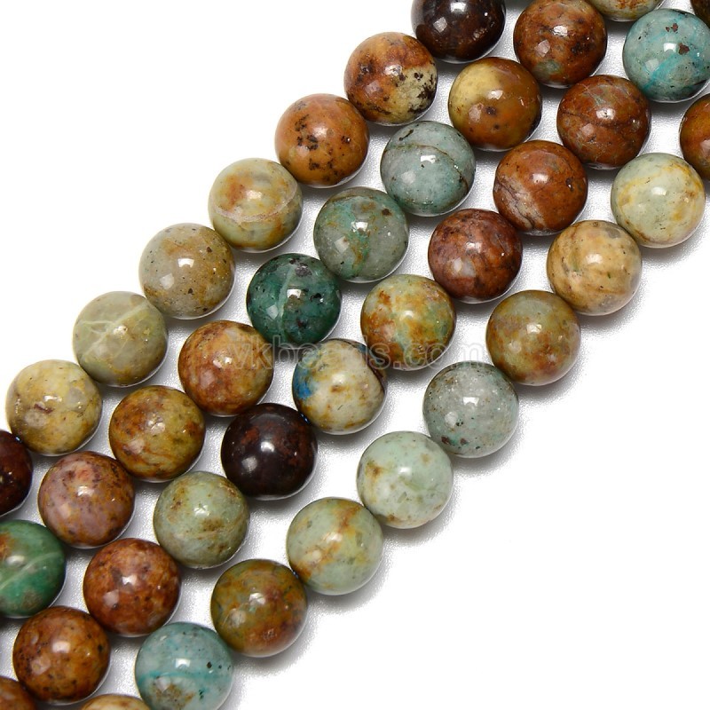 Multicolor Chrysocolla Lapis Lazuli Smooth Rounds, Approx 6-10mm, 38cm/strand
